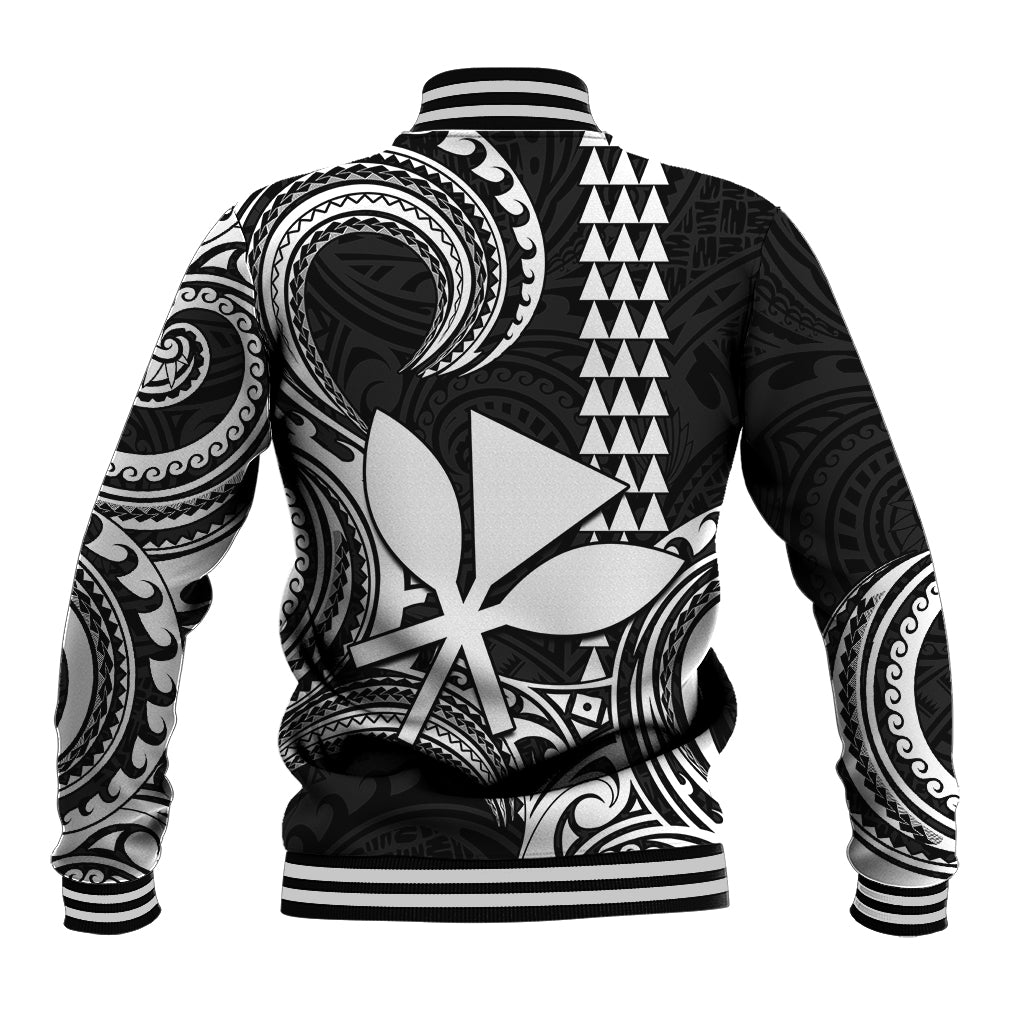Custom Hawaii Baseball Jacket Paradise of the Pacific Tribal Kakau for King Kamehameha Day - White LT9 - Wonder Print Shop