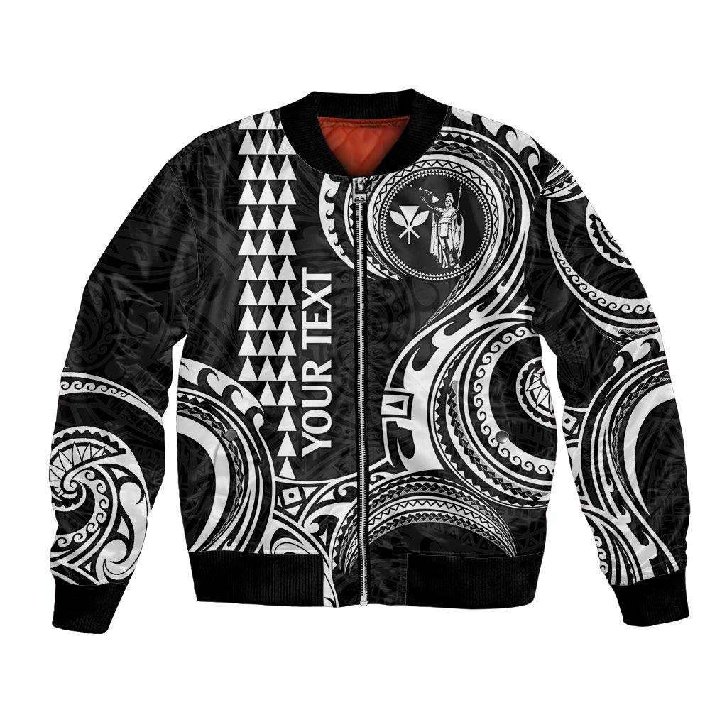 Custom Hawaii Bomber Jacket Paradise of the Pacific Tribal Kakau for King Kamehameha Day - White LT9 - Wonder Print Shop