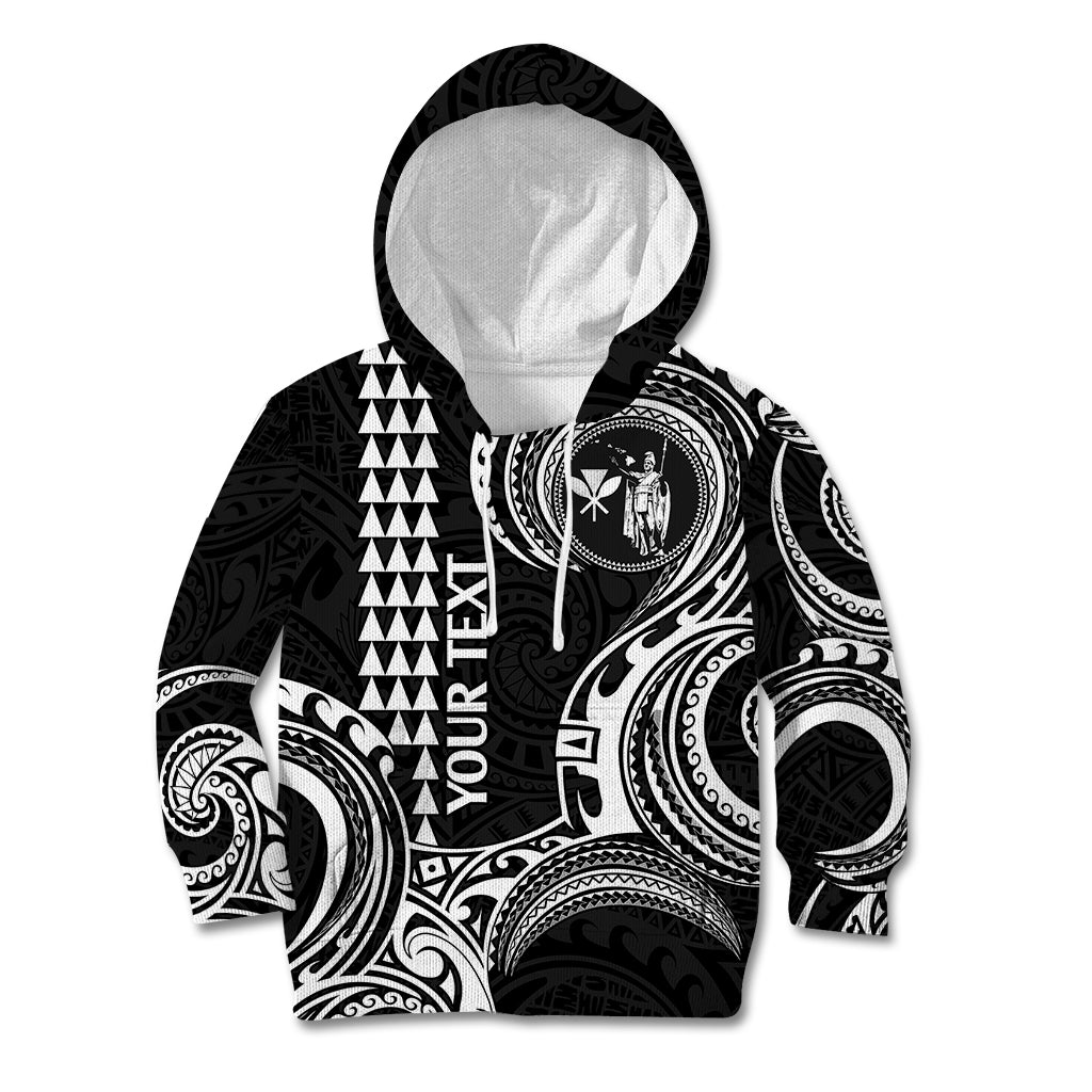 Custom Hawaii Kid Hoodie Paradise of the Pacific Tribal Kakau for King Kamehameha Day - White - Wonder Print Shop