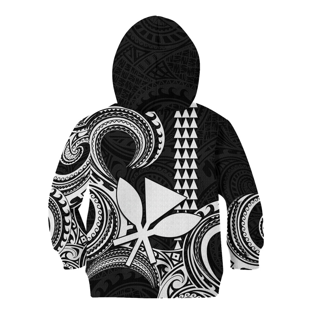 Custom Hawaii Kid Hoodie Paradise of the Pacific Tribal Kakau for King Kamehameha Day - White - Wonder Print Shop