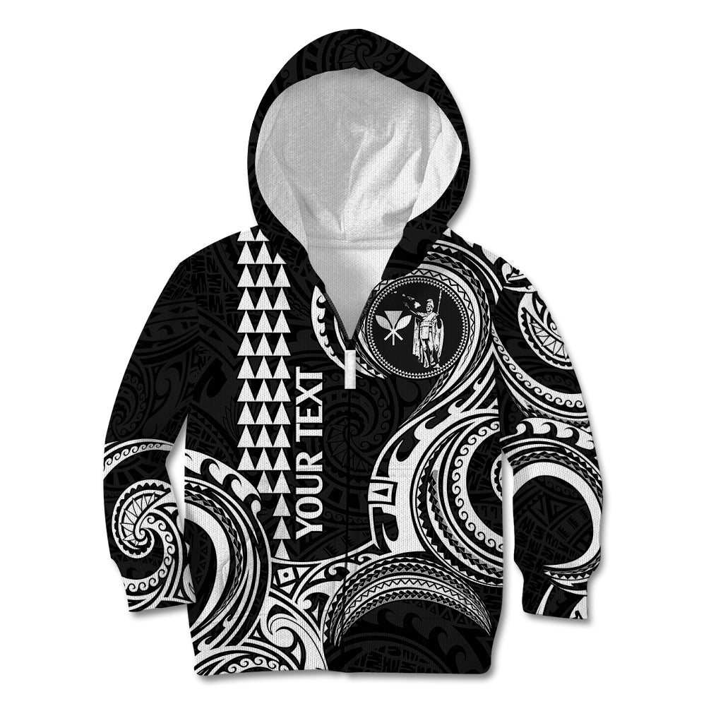 Custom Hawaii Kid Hoodie Paradise of the Pacific Tribal Kakau for King Kamehameha Day - White - Wonder Print Shop