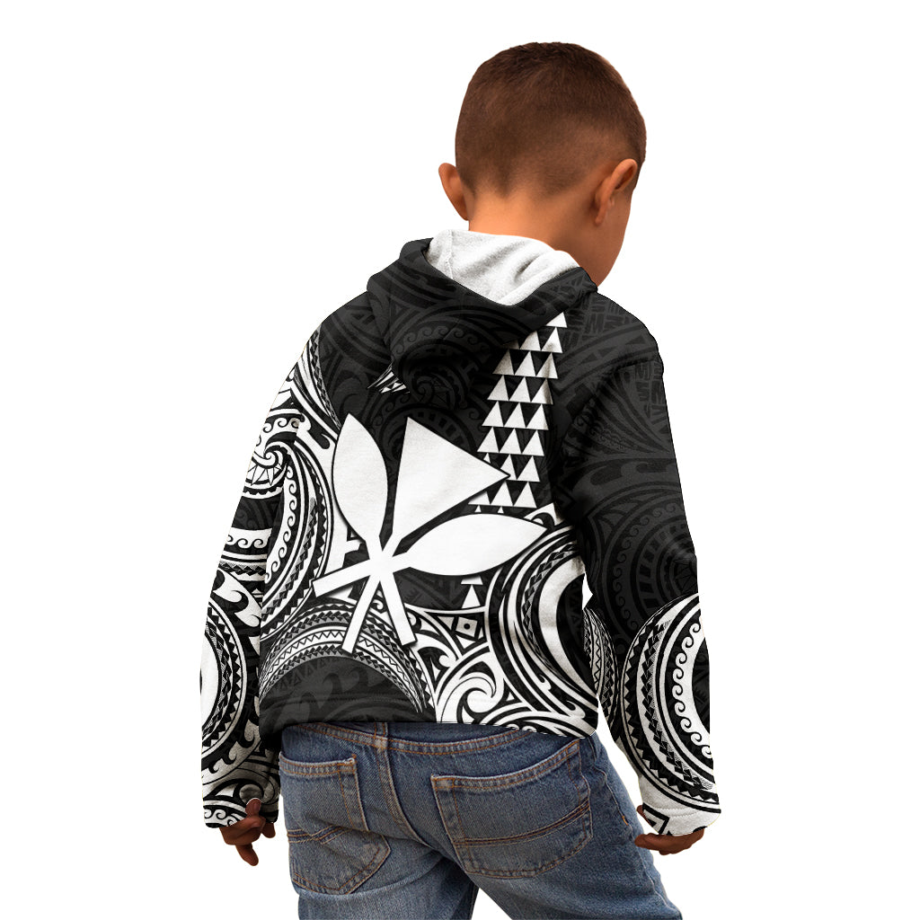 Custom Hawaii Kid Hoodie Paradise of the Pacific Tribal Kakau for King Kamehameha Day - White - Wonder Print Shop