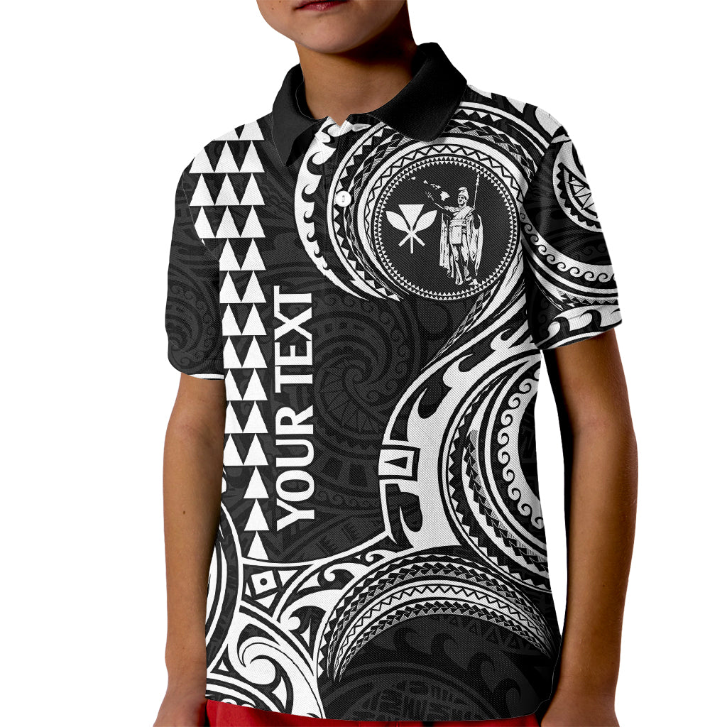 Custom Hawaii Kid Polo Shirt Paradise of the Pacific Tribal Kakau for King Kamehameha Day - White - Wonder Print Shop