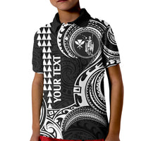 Custom Hawaii Kid Polo Shirt Paradise of the Pacific Tribal Kakau for King Kamehameha Day - White - Wonder Print Shop