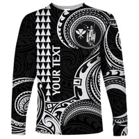 Custom Hawaii Long Sleeve Shirt Paradise of the Pacific Tribal Kakau for King Kamehameha Day - White - Wonder Print Shop