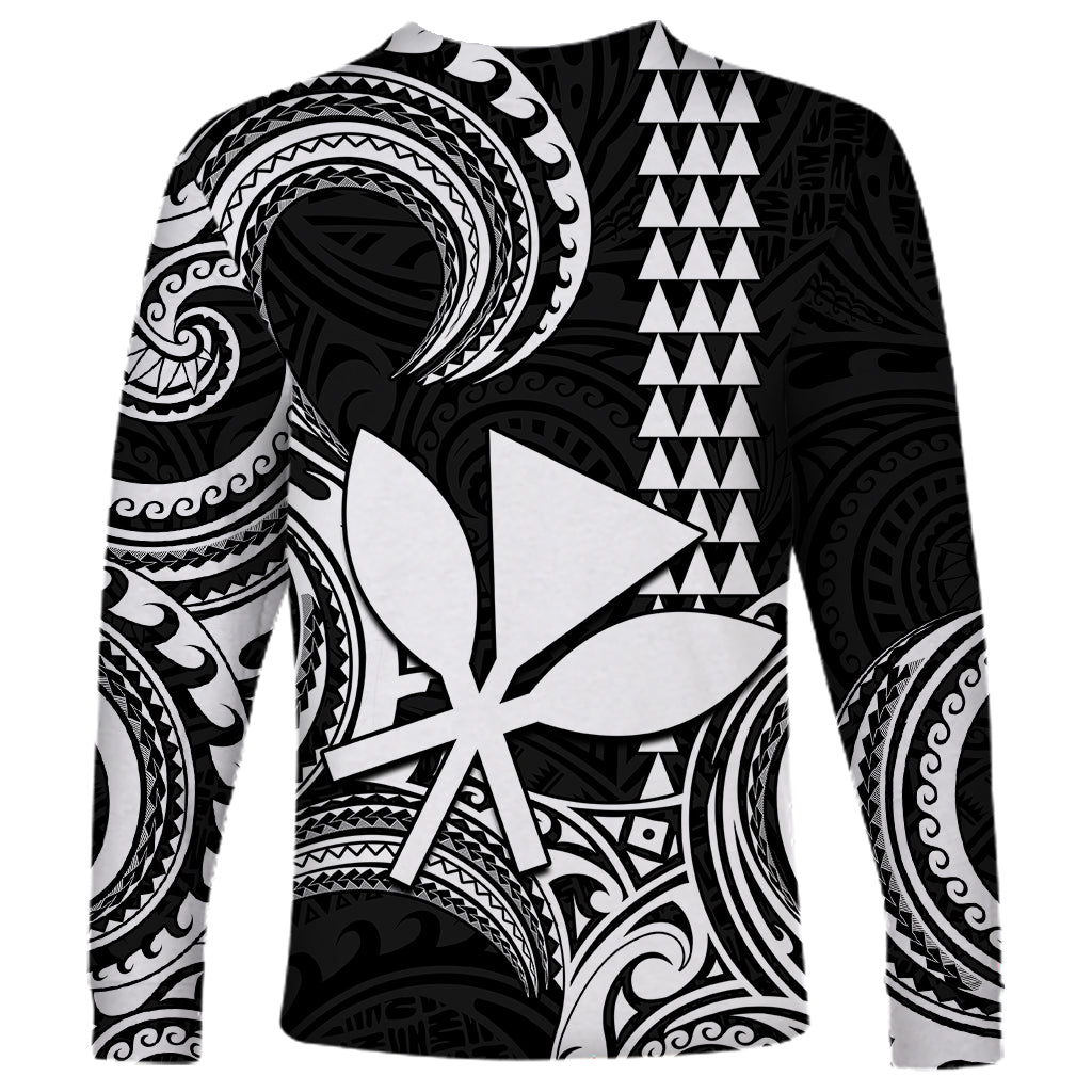 Custom Hawaii Long Sleeve Shirt Paradise of the Pacific Tribal Kakau for King Kamehameha Day - White - Wonder Print Shop