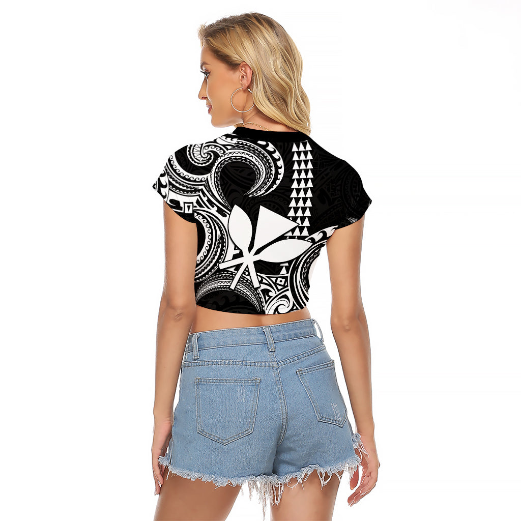 Custom Hawaii Raglan Cropped T Shirt Paradise of the Pacific Tribal Kakau for King Kamehameha Day - White - Wonder Print Shop