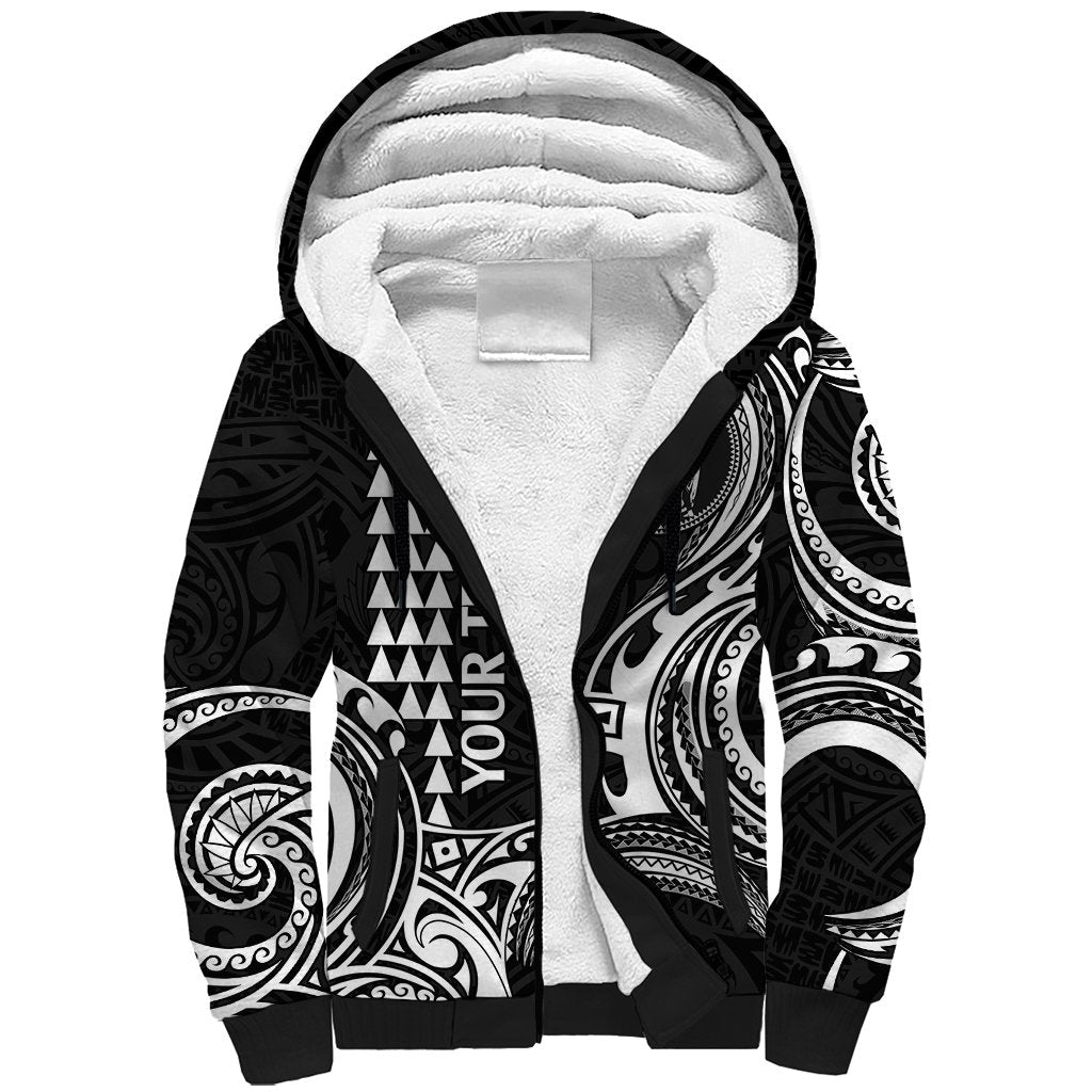 Custom Hawaii Sherpa Hoodie Paradise of the Pacific Tribal Kakau for King Kamehameha Day - White - Wonder Print Shop