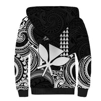 Custom Hawaii Sherpa Hoodie Paradise of the Pacific Tribal Kakau for King Kamehameha Day - White - Wonder Print Shop
