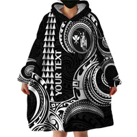 Custom Hawaii Wearable Blanket Hoodie Paradise of the Pacific Tribal Kakau for King Kamehameha Day - White - Wonder Print Shop