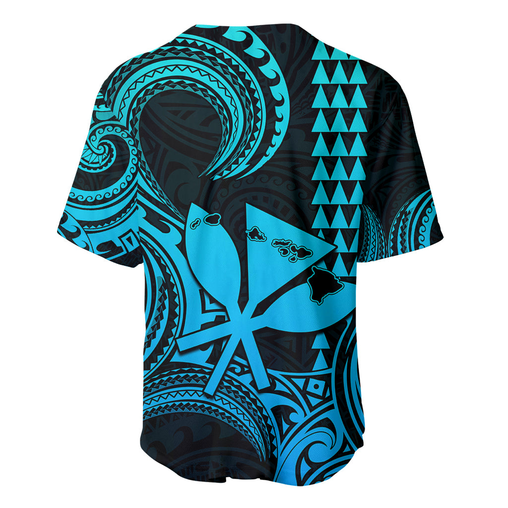 Custom Happy King Kamehameha Day Hawaii Baseball Jersey Paradise of the Pacific Tribal Kakau with Kanaka Maoli - Aqua LT9 - Wonder Print Shop