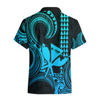 Custom Happy King Kamehameha Day Hawaii Hawaiian Shirt Paradise of the Pacific Tribal Kakau with Kanaka Maoli - Aqua - Wonder Print Shop