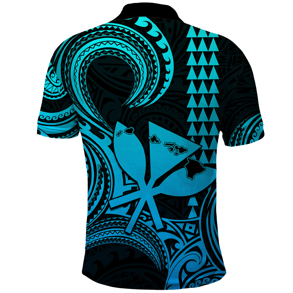 Custom Happy King Kamehameha Day Hawaii Polo Shirt Paradise of the Pacific Tribal Kakau with Kanaka Maoli - Aqua - Wonder Print Shop