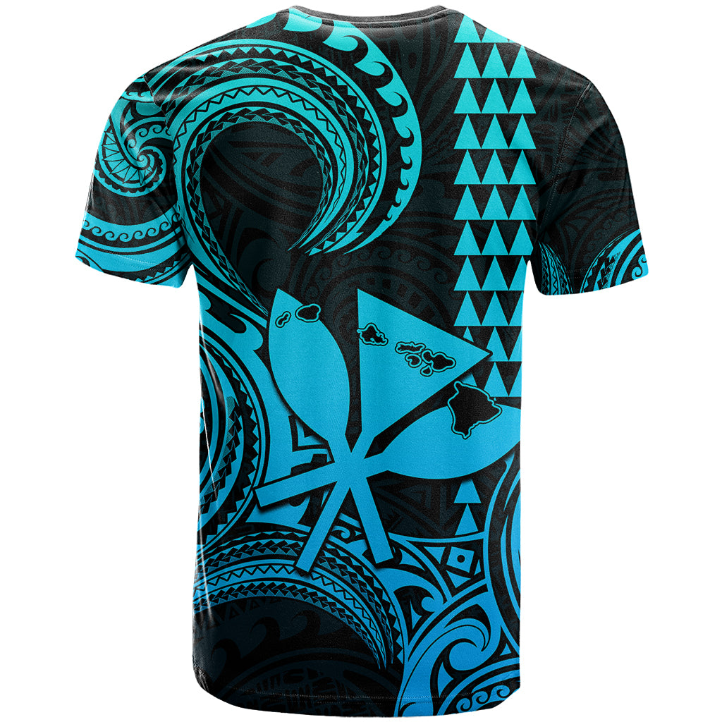 Custom Happy King Kamehameha Day Hawaii T Shirt Paradise of the Pacific Tribal Kakau with Kanaka Maoli - Aqua - Wonder Print Shop