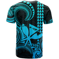 Custom Happy King Kamehameha Day Hawaii T Shirt Paradise of the Pacific Tribal Kakau with Kanaka Maoli - Aqua - Wonder Print Shop