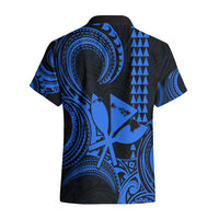 Custom Happy King Kamehameha Day Hawaii Hawaiian Shirt Paradise of the Pacific Tribal Kakau with Kanaka Maoli - Blue - Wonder Print Shop