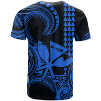 Custom Happy King Kamehameha Day Hawaii T Shirt Paradise of the Pacific Tribal Kakau with Kanaka Maoli - Blue - Wonder Print Shop