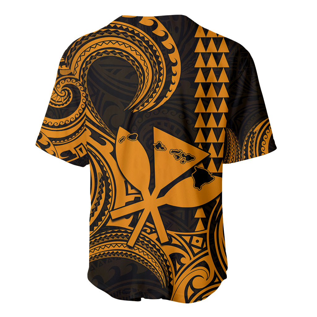 Custom Happy King Kamehameha Day Hawaii Baseball Jersey Paradise of the Pacific Tribal Kakau with Kanaka Maoli - Gold LT9 - Wonder Print Shop