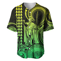 Custom Happy King Kamehameha Day Hawaii Baseball Jersey Paradise of the Pacific Tribal Kakau with Kanaka Maoli - Lime LT9 - Wonder Print Shop
