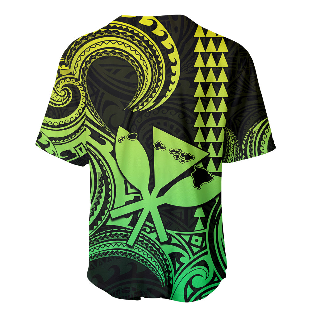Custom Happy King Kamehameha Day Hawaii Baseball Jersey Paradise of the Pacific Tribal Kakau with Kanaka Maoli - Lime LT9 - Wonder Print Shop