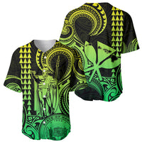 Custom Happy King Kamehameha Day Hawaii Baseball Jersey Paradise of the Pacific Tribal Kakau with Kanaka Maoli - Lime LT9 - Wonder Print Shop