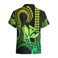 Custom Happy King Kamehameha Day Hawaii Hawaiian Shirt Paradise of the Pacific Tribal Kakau with Kanaka Maoli - Lime - Wonder Print Shop