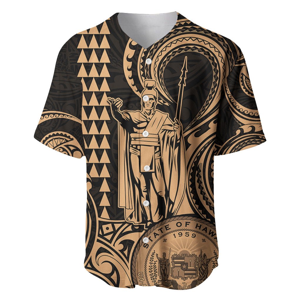 Custom Happy King Kamehameha Day Hawaii Baseball Jersey Paradise of the Pacific Tribal Kakau with Kanaka Maoli - Nude LT9 - Wonder Print Shop
