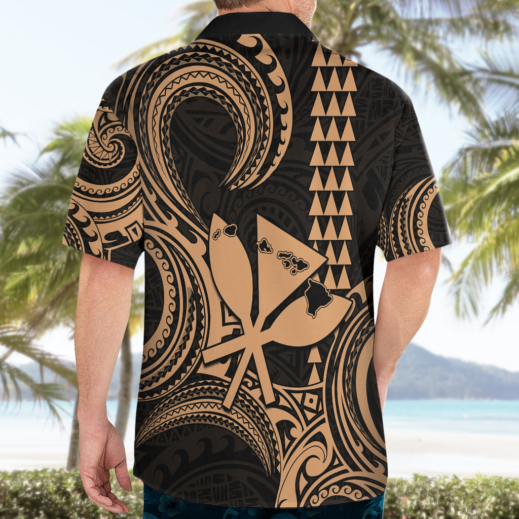 Custom Happy King Kamehameha Day Hawaii Hawaiian Shirt Paradise of the Pacific Tribal Kakau with Kanaka Maoli - Nude - Wonder Print Shop