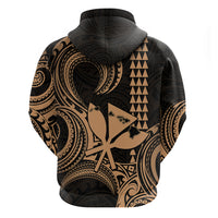 Custom Happy King Kamehameha Day Hawaii Hoodie Paradise of the Pacific Tribal Kakau with Kanaka Maoli - Nude - Wonder Print Shop