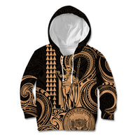 Custom Happy King Kamehameha Day Hawaii Kid Hoodie Paradise of the Pacific Tribal Kakau with Kanaka Maoli - Nude - Wonder Print Shop