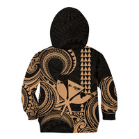 Custom Happy King Kamehameha Day Hawaii Kid Hoodie Paradise of the Pacific Tribal Kakau with Kanaka Maoli - Nude - Wonder Print Shop