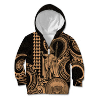 Custom Happy King Kamehameha Day Hawaii Kid Hoodie Paradise of the Pacific Tribal Kakau with Kanaka Maoli - Nude - Wonder Print Shop
