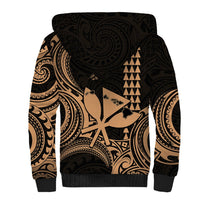 Custom Happy King Kamehameha Day Hawaii Sherpa Hoodie Paradise of the Pacific Tribal Kakau with Kanaka Maoli - Nude - Wonder Print Shop