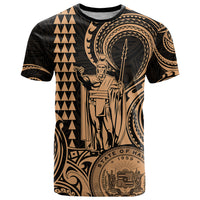 Custom Happy King Kamehameha Day Hawaii T Shirt Paradise of the Pacific Tribal Kakau with Kanaka Maoli - Nude - Wonder Print Shop