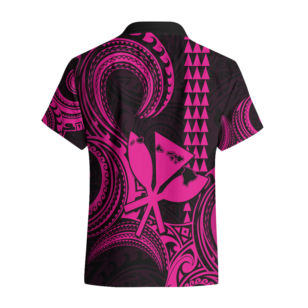 Custom Happy King Kamehameha Day Hawaii Hawaiian Shirt Paradise of the Pacific Tribal Kakau with Kanaka Maoli - Pink - Wonder Print Shop