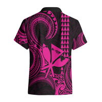Custom Happy King Kamehameha Day Hawaii Hawaiian Shirt Paradise of the Pacific Tribal Kakau with Kanaka Maoli - Pink - Wonder Print Shop