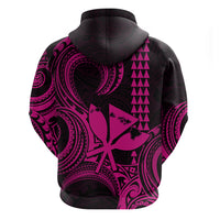 Custom Happy King Kamehameha Day Hawaii Hoodie Paradise of the Pacific Tribal Kakau with Kanaka Maoli - Pink - Wonder Print Shop
