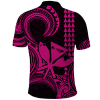 Custom Happy King Kamehameha Day Hawaii Polo Shirt Paradise of the Pacific Tribal Kakau with Kanaka Maoli - Pink - Wonder Print Shop