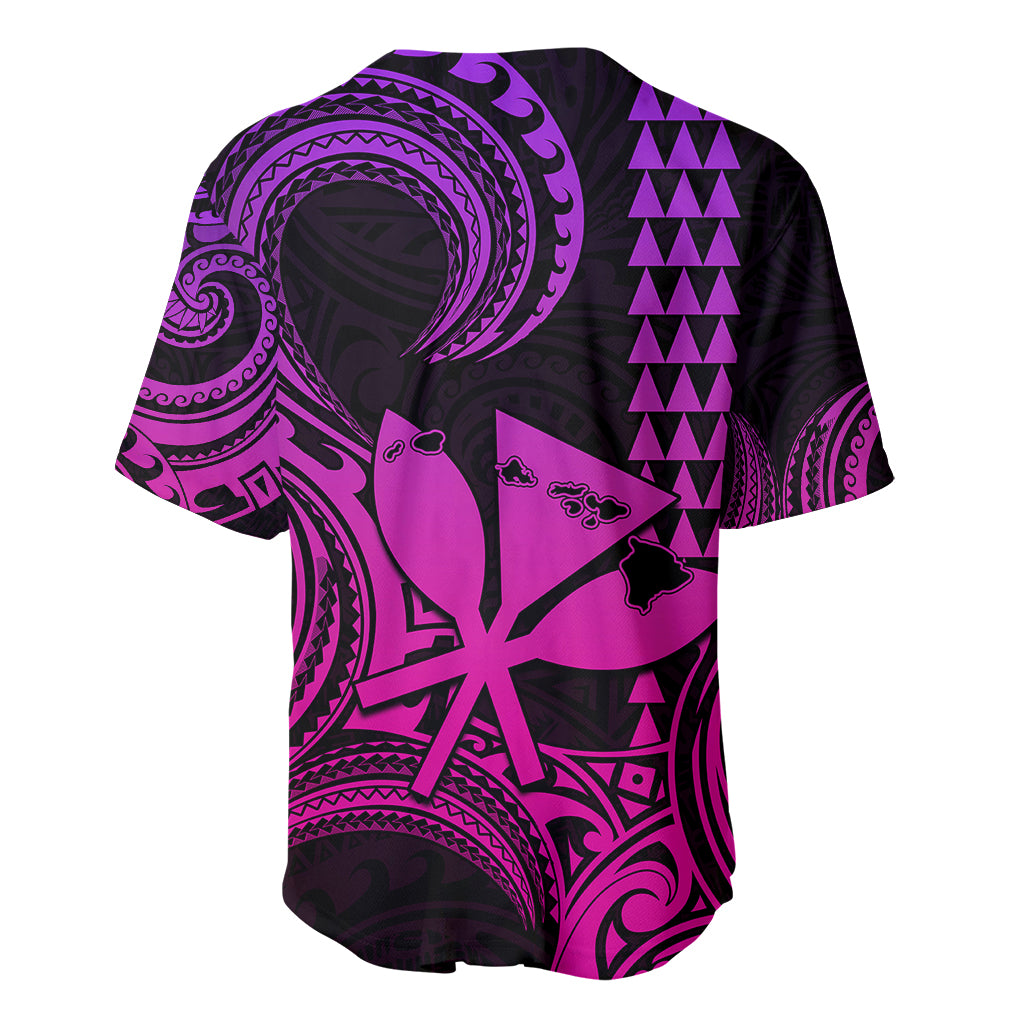 Custom Happy King Kamehameha Day Hawaii Baseball Jersey Paradise of the Pacific Tribal Kakau with Kanaka Maoli - Pink Gradient LT9 - Wonder Print Shop