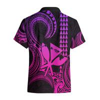 Custom Happy King Kamehameha Day Hawaii Hawaiian Shirt Paradise of the Pacific Tribal Kakau with Kanaka Maoli - Pink Gradient - Wonder Print Shop