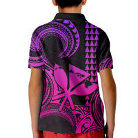 Custom Happy King Kamehameha Day Hawaii Kid Polo Shirt Paradise of the Pacific Tribal Kakau with Kanaka Maoli - Pink Gradient - Wonder Print Shop