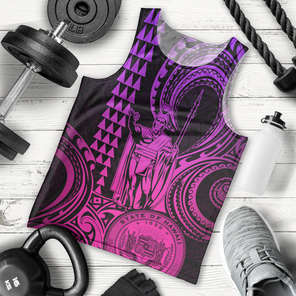 custom-happy-king-kamehameha-day-hawaii-men-tank-top-paradise-of-the-pacific-tribal-kakau-with-kanaka-maoli-pink-gradient