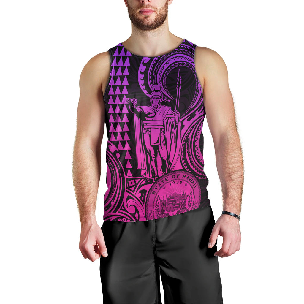custom-happy-king-kamehameha-day-hawaii-men-tank-top-paradise-of-the-pacific-tribal-kakau-with-kanaka-maoli-pink-gradient
