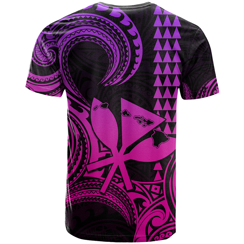 Custom Happy King Kamehameha Day Hawaii T Shirt Paradise of the Pacific Tribal Kakau with Kanaka Maoli - Pink Gradient - Wonder Print Shop