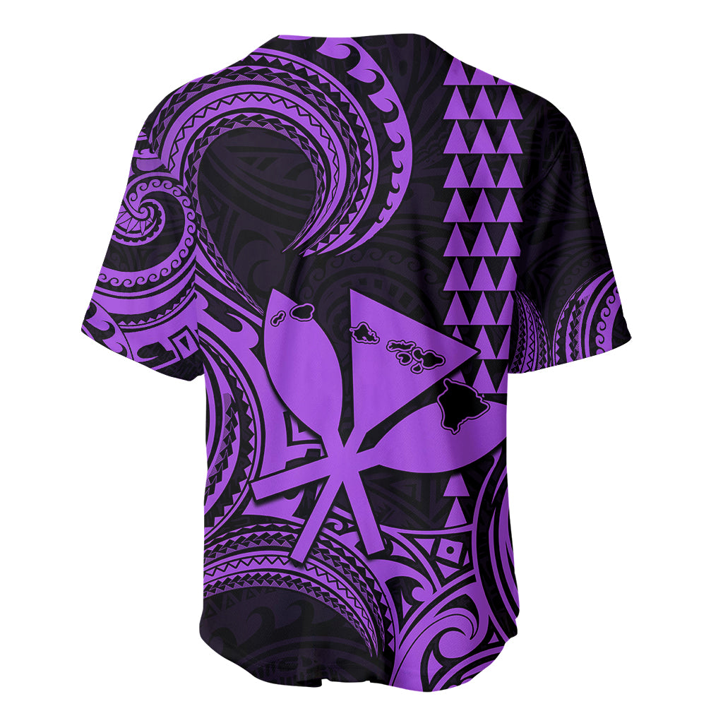 Custom Happy King Kamehameha Day Hawaii Baseball Jersey Paradise of the Pacific Tribal Kakau with Kanaka Maoli - Purple LT9 - Wonder Print Shop