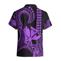 Custom Happy King Kamehameha Day Hawaii Hawaiian Shirt Paradise of the Pacific Tribal Kakau with Kanaka Maoli - Purple - Wonder Print Shop