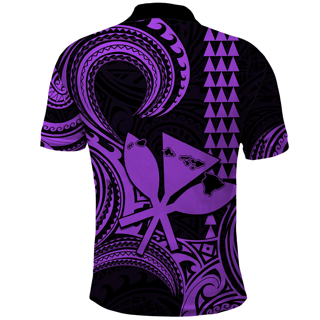 Custom Happy King Kamehameha Day Hawaii Polo Shirt Paradise of the Pacific Tribal Kakau with Kanaka Maoli - Purple - Wonder Print Shop