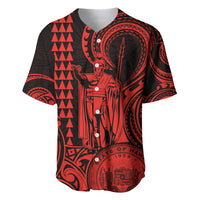 Custom Happy King Kamehameha Day Hawaii Baseball Jersey Paradise of the Pacific Tribal Kakau with Kanaka Maoli - Red LT9 - Wonder Print Shop