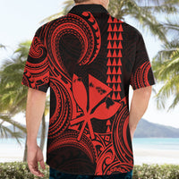 Custom Happy King Kamehameha Day Hawaii Hawaiian Shirt Paradise of the Pacific Tribal Kakau with Kanaka Maoli - Red - Wonder Print Shop