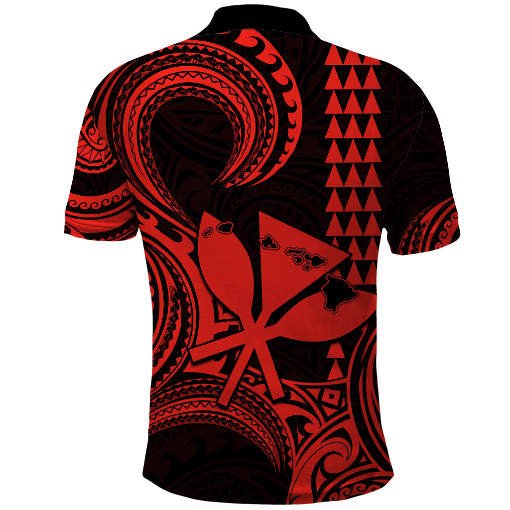 Custom Happy King Kamehameha Day Hawaii Polo Shirt Paradise of the Pacific Tribal Kakau with Kanaka Maoli - Red - Wonder Print Shop